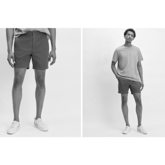 Everlane Uniform The Pull-On Performance Chino Dark Gray Short Men Sz L 34-36 - Picture 2 of 11